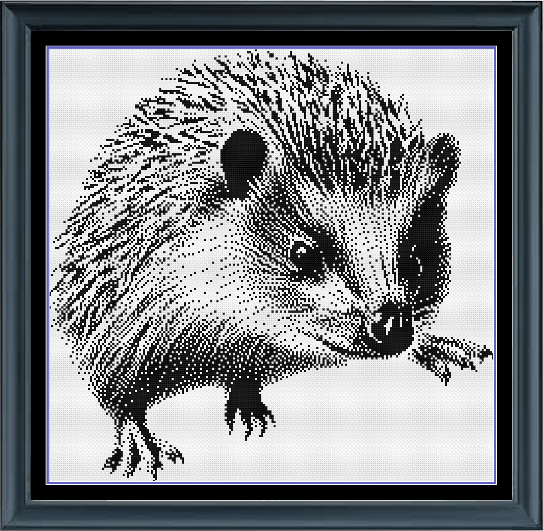 Stitching Jules Design Cross Stitch Pattern Hedgehog Animal Counted Cross Stitch Pattern | Animal Cross Stitch Pattern | Monochrome Blackwork | Instant Download PDF